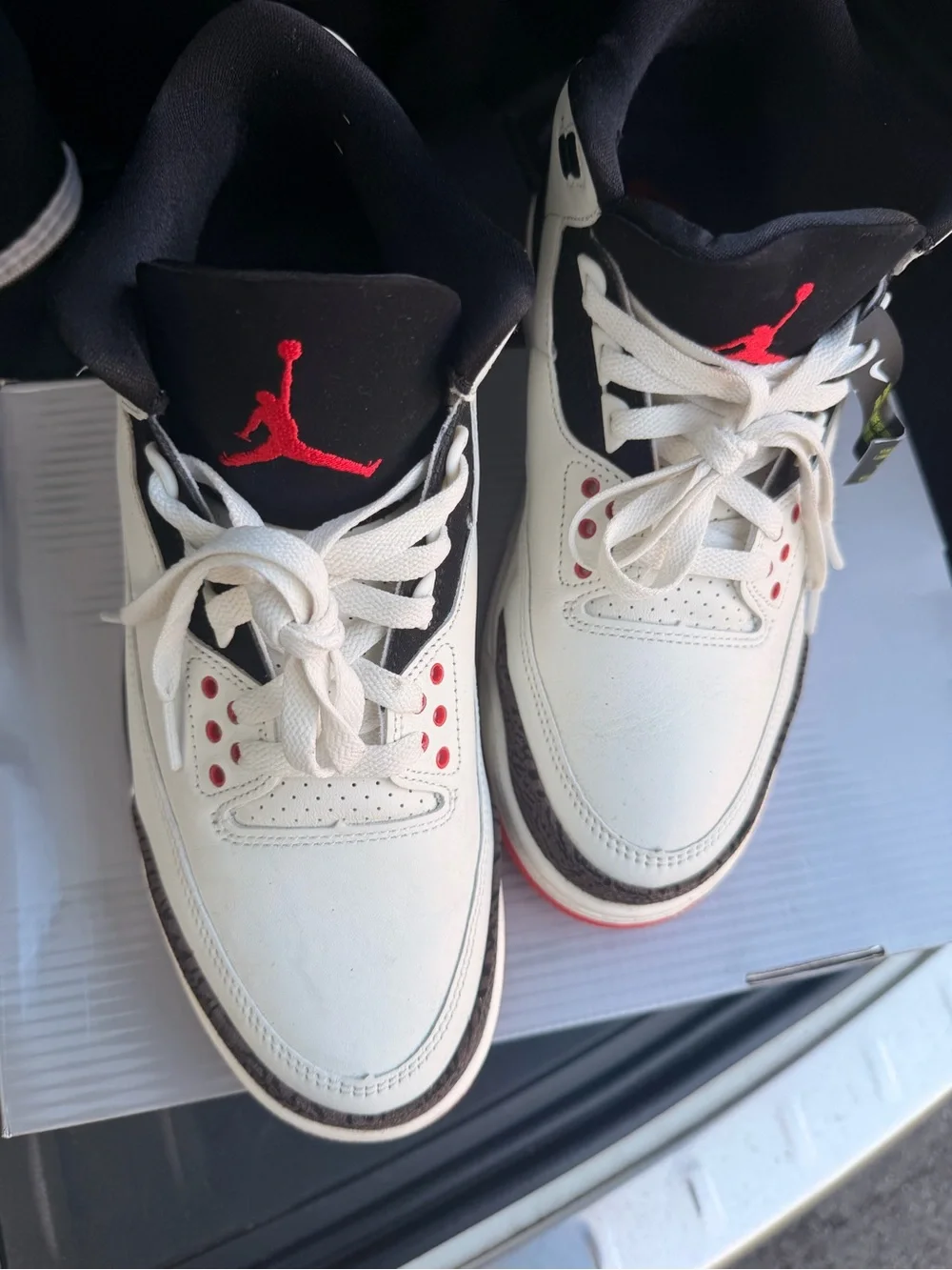 Jordan 3 Men’s White, Black and Red Retro Basketball Sneakers
